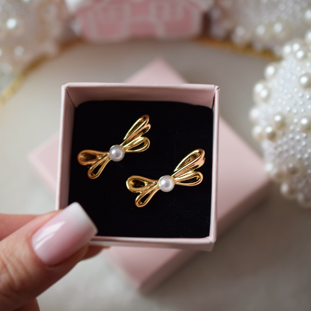 Kolczyki Bow with Pearl 