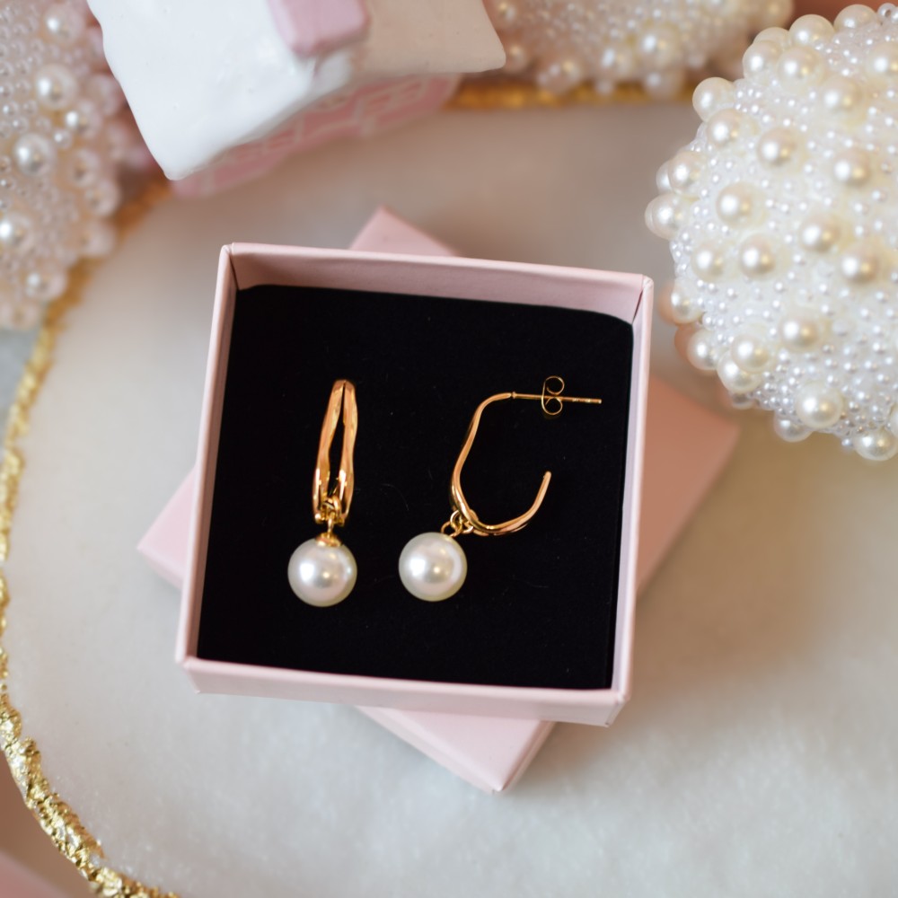 Kolczyki Double Gold & Pearl 