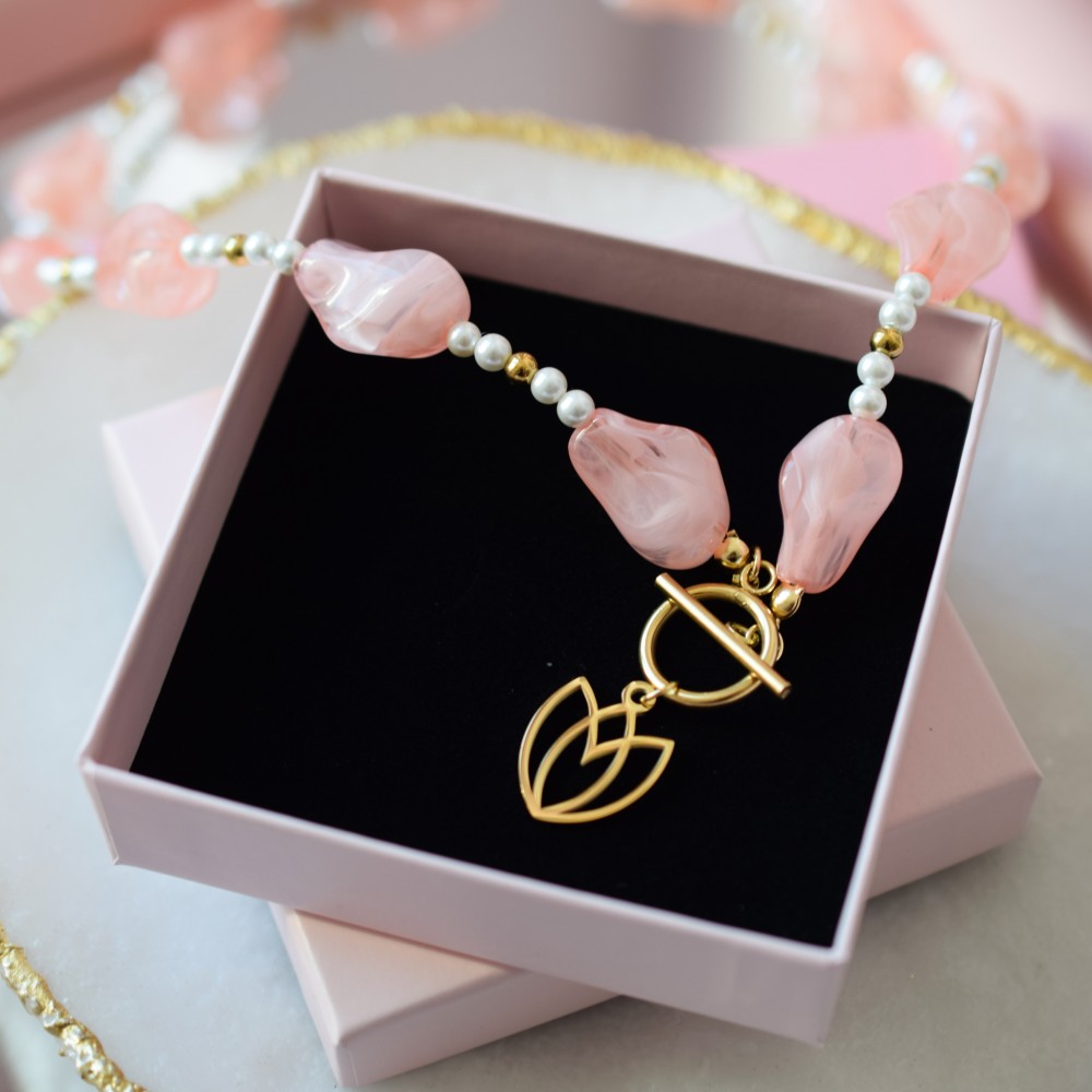 Naszyjnik Croco Emotion Pink