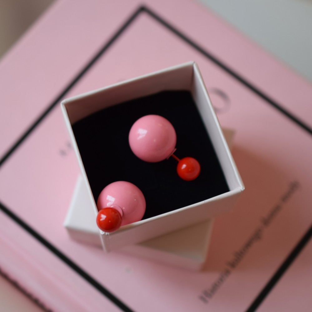 Kolczyki ICONIC PINK&RED