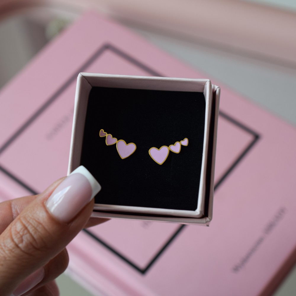 Kolczyki Pink Love