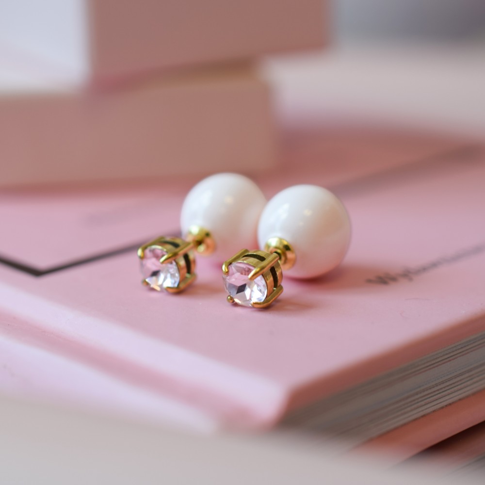 Kolczyki ICONIC ZIRCONS- LIGHT PINK