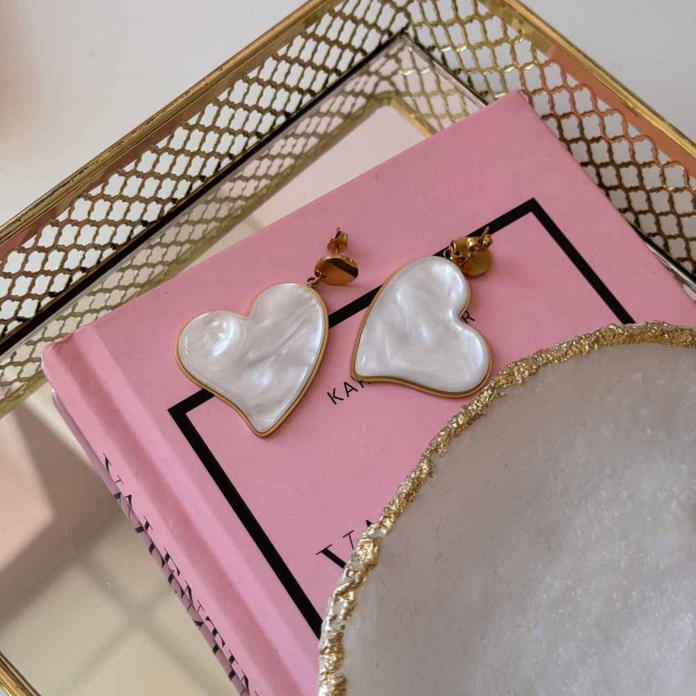 Kolczyki Pearl Heart